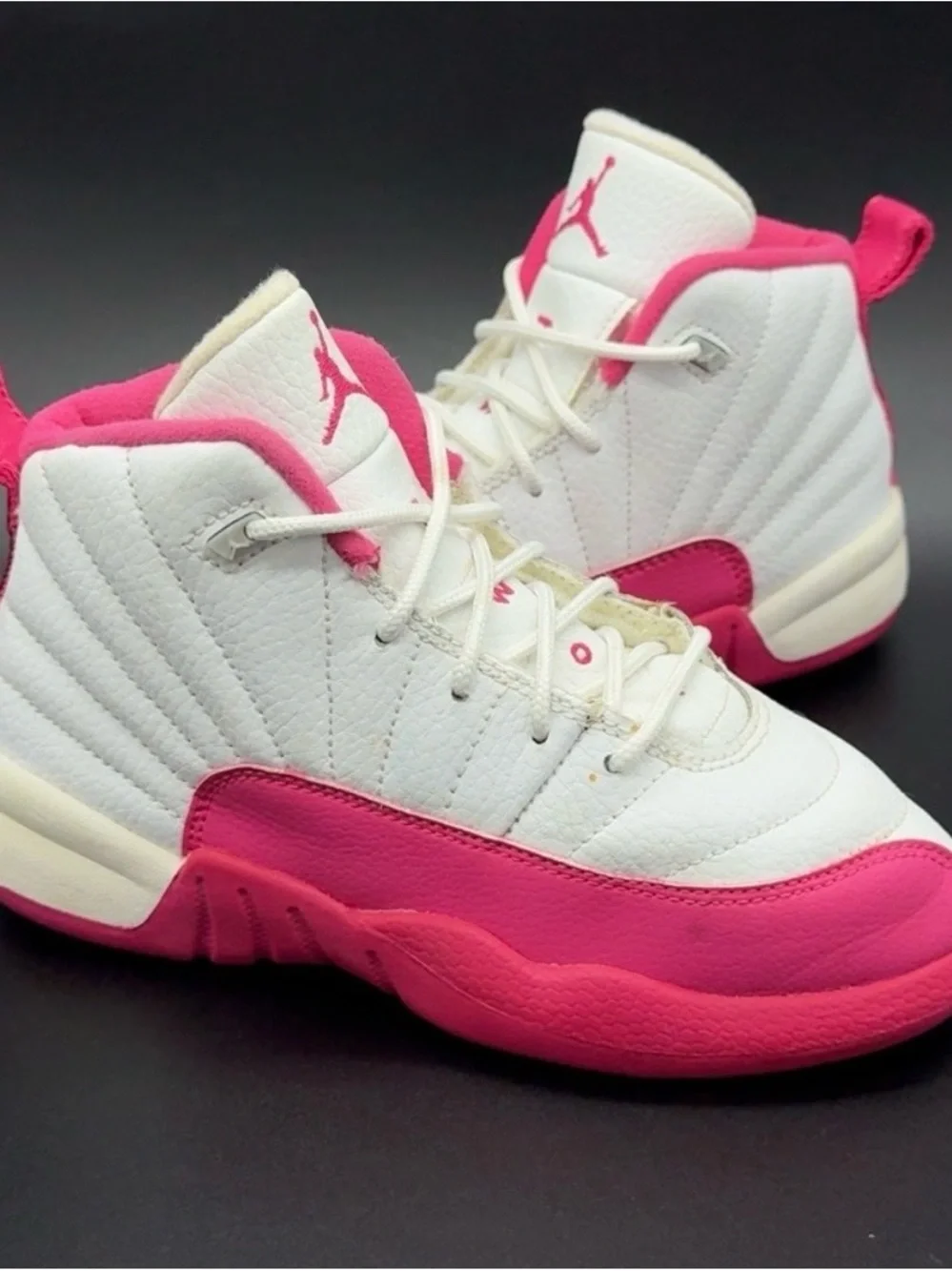 Jordan Kids White and Hot Pink High-Top Sneakers
